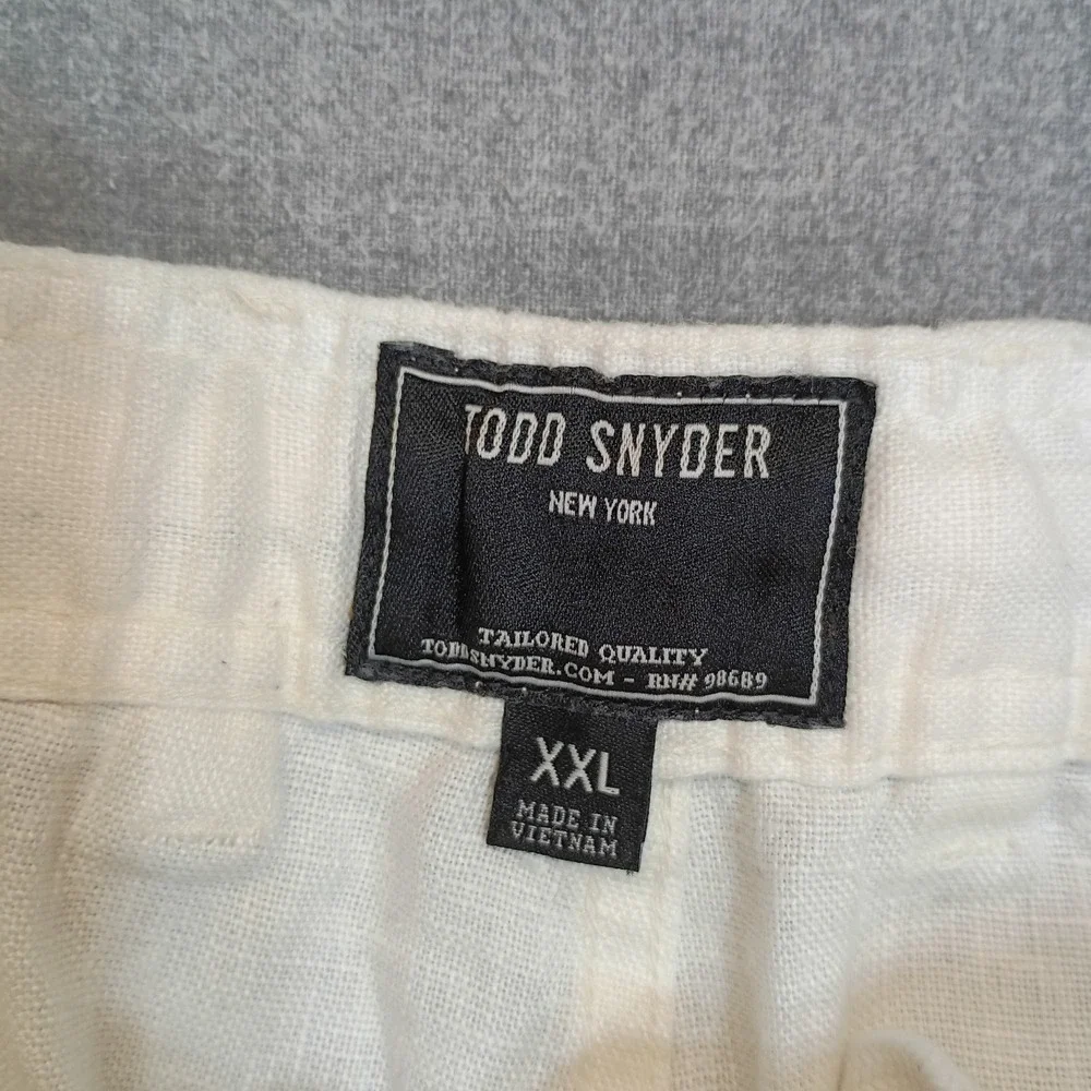 Todd Snyder Mens Linen Drawstring Shorts White XXL Coastal Casual 41 Measured